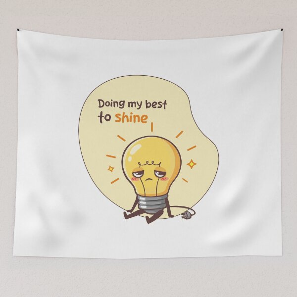 Item preview, Tired Kawaii Lightbulb - Doing My Best to Shine designed and sold by Balasan.