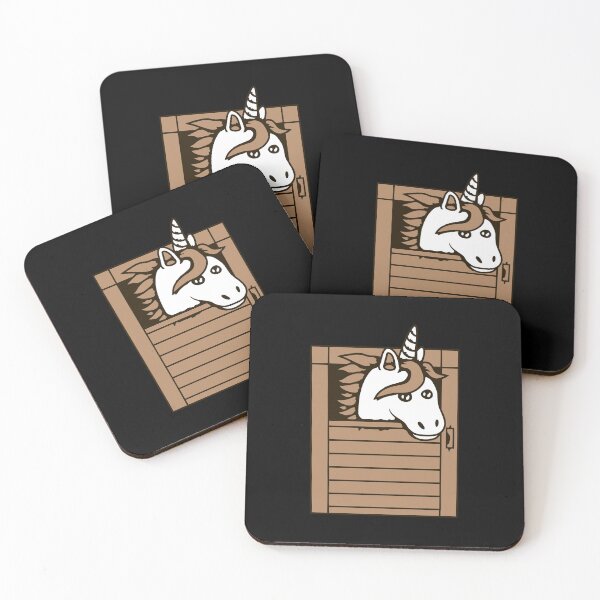 Item preview, Unicorn Stable Farm Door Mythical Horn Horse Comic designed and sold by shirt-o-mat.