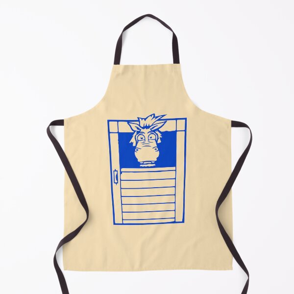 Item preview, Horse Funny Afraid Stable Farm Door Girl Boy Comic designed and sold by shirt-o-mat.