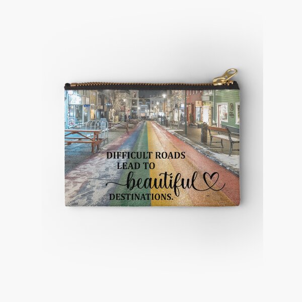 Item preview, Difficult Roads Lead to Beautiful Destinations – Pride Rainbow Street Iceland Wall Art | Colorful Travel Print designed and sold by Compass and a Camera.