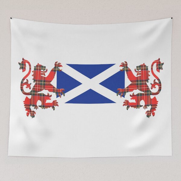 Item preview, Saltire with Tartan Lions Rampant designed and sold by Murph's Images.