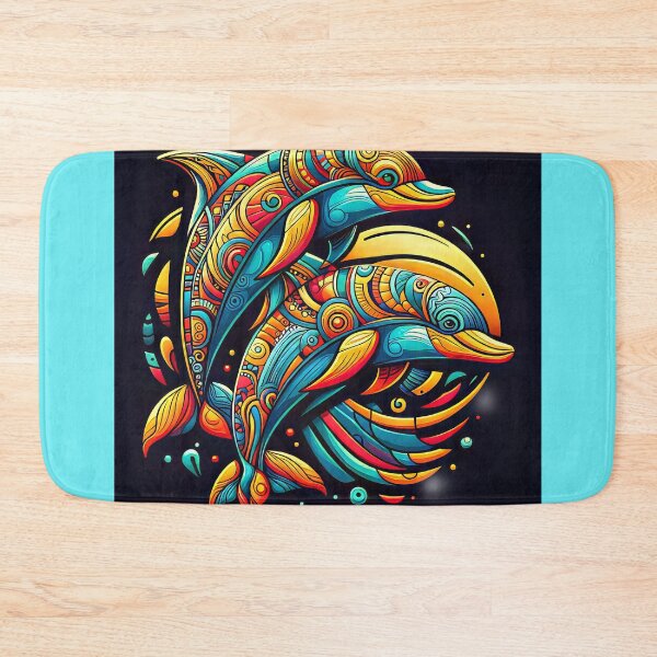 Item preview, Dolphins Jumping Graphic Design designed and sold by CattyCornerPOD.