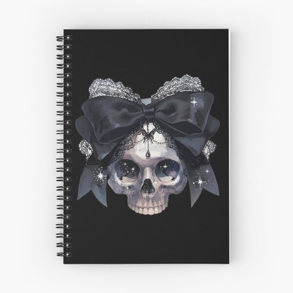 Item preview, Girly skull with black bow - dark coquette girl aesthetic  designed and sold by Fantasy Cache.