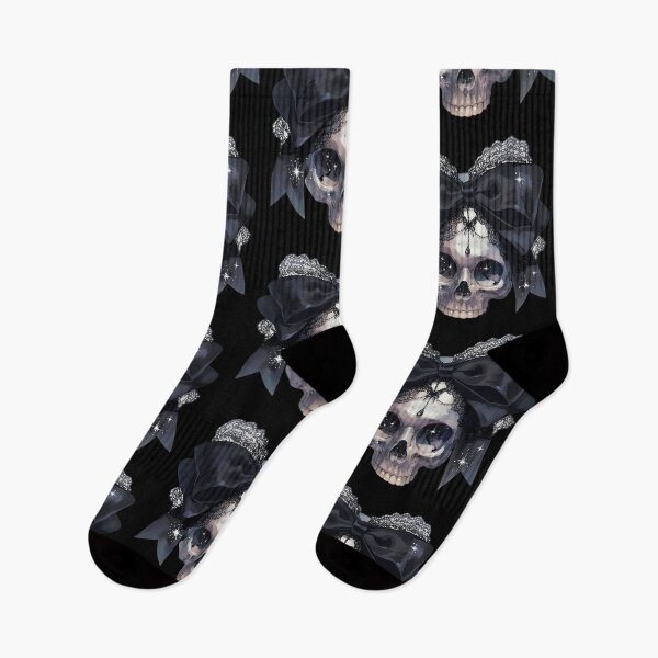 Item preview, Girly skull with black bow - dark coquette girl aesthetic  designed and sold by Fantasy Cache.