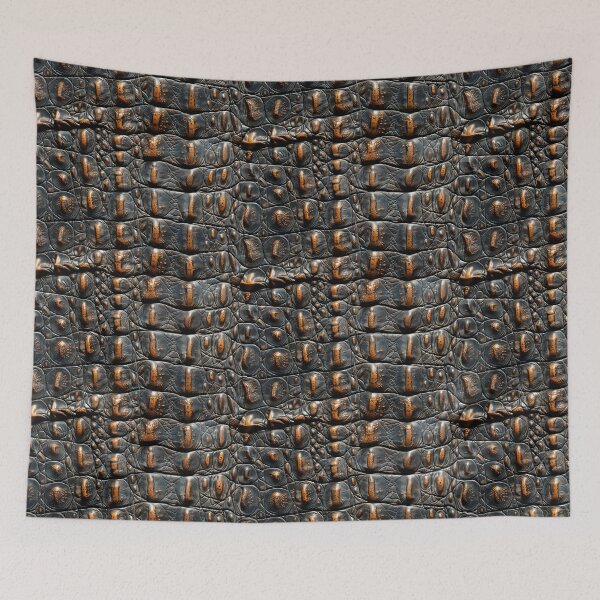 Item preview, Luxurious Black Alligator Skin with Orange Highlights designed and sold by NTGUILTY.