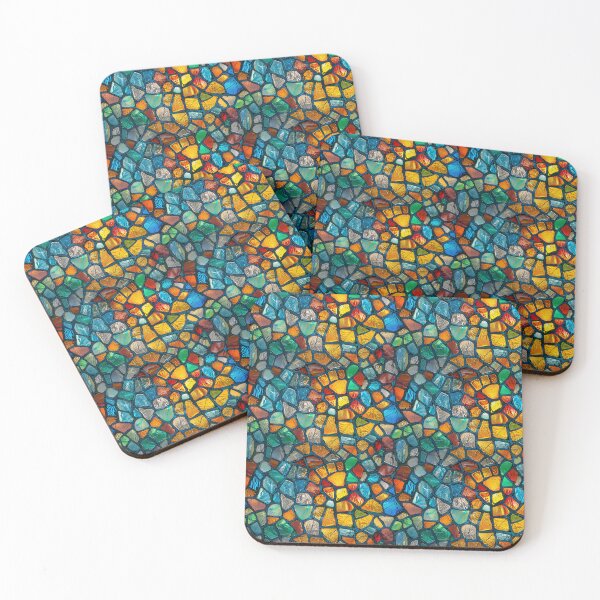 Item preview, Vibrant Stained Glass Mosaic with Pink, Orange, and Blue designed and sold by NTGUILTY.