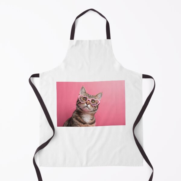 Item preview, Cat with Heart-Shaped Glasses on Pink Background designed and sold by elkuni.