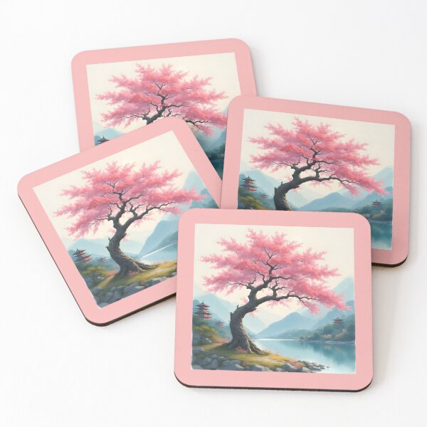 Item preview, Pink flowering asian tree designed and sold by seahorse crossing.