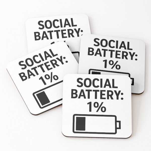 Item preview, Social Battery: 1% | Funny Introvert Energy Quote designed and sold by PixelMotive.