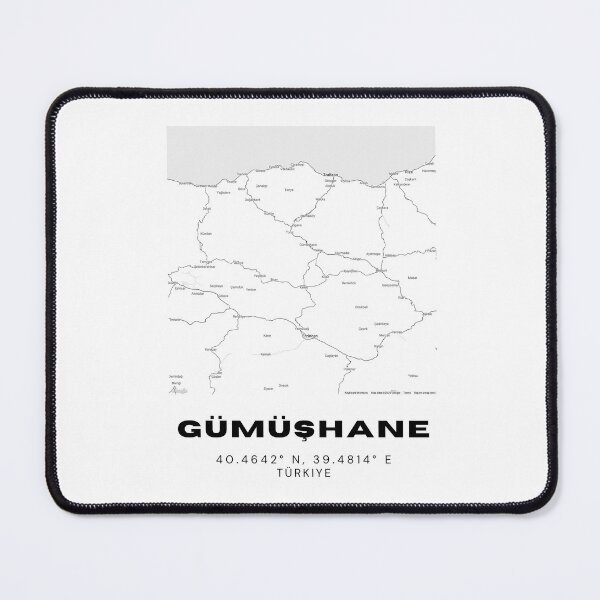 Item preview, Minimalist Gümüşhane Map – Elegant Black & White Map Poster designed and sold by RM-Journey.