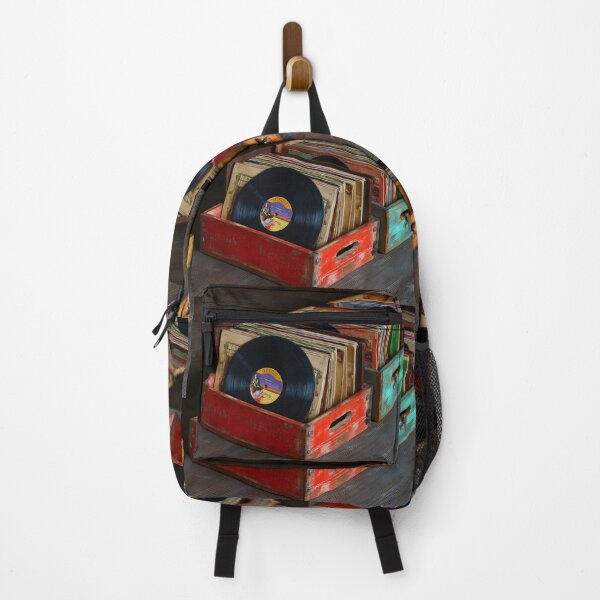 Item preview, Rustic Wooden Crates Filled with Colorful Vinyl Records and Vintage Album Covers - Nostalgic Music Digital AI Art designed and sold by OlfactoART Studio.