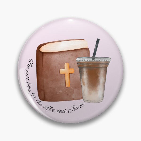 Item preview, Here for Jesus and Coffee designed and sold by LittleWormTrading.