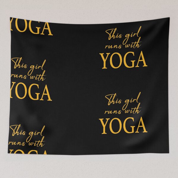 Item preview, yoga saying - this girl runs with yoga designed and sold by LioPart.