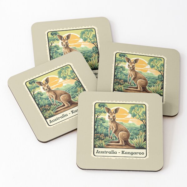 Item preview, Kangaroo - Australia Wildlife Stamp designed and sold by Myra365Art.