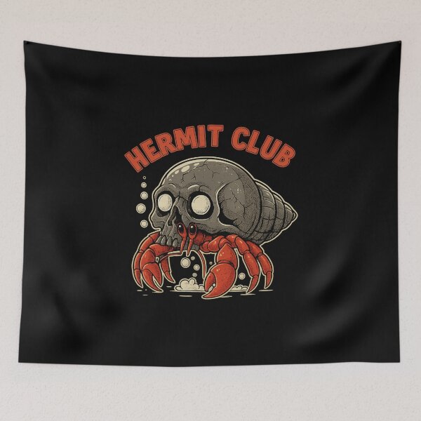 Item preview, Hermit Club Funny Skull Shell Crab Underwater designed and sold by Alex Songs.