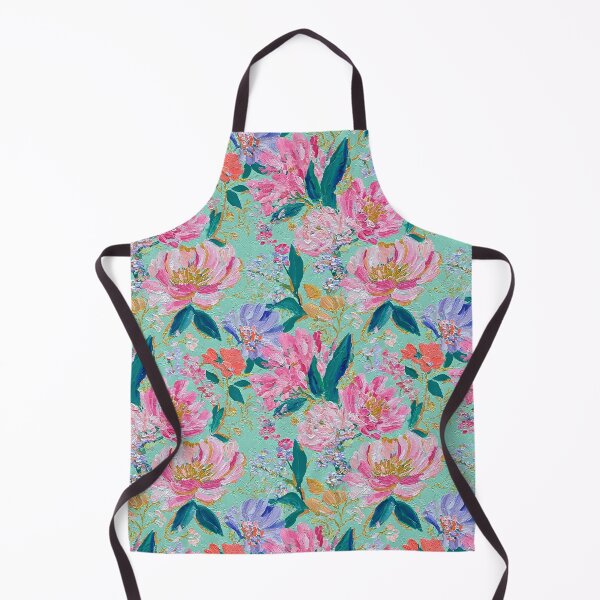 Item preview, Pintura al óleo texturizada de peonías rosas sobre fondo menta designed and sold by SophieClimaArt.