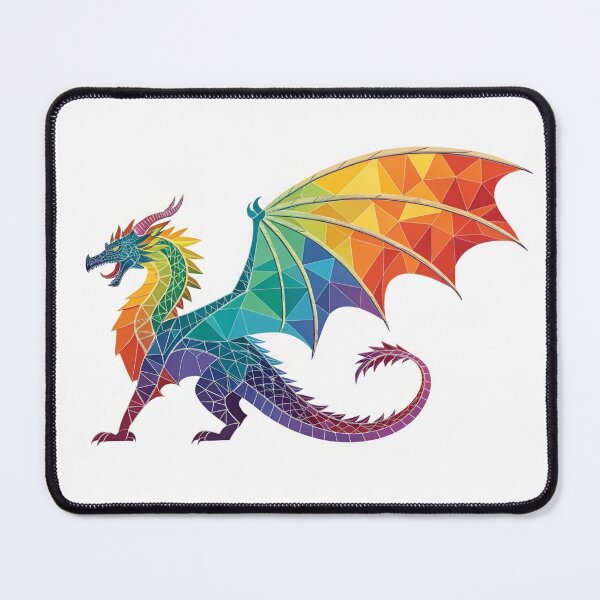 Item preview, Colorful low-poly dragon with vibrant wings designed and sold by elkuni.