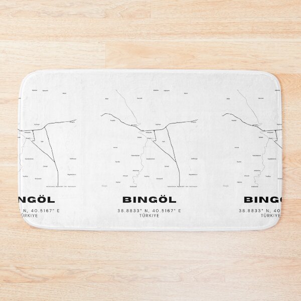 Item preview, Minimalist Bingöl Map – Modern Black & White City Poster designed and sold by RM-Journey.