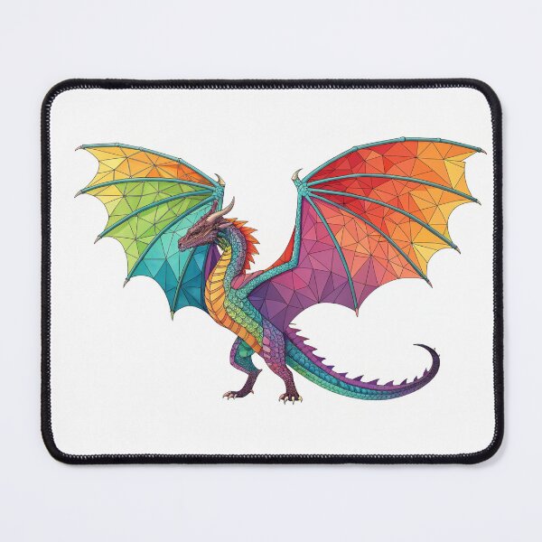 Item preview, Colorful low-poly dragon with vibrant wings designed and sold by elkuni.