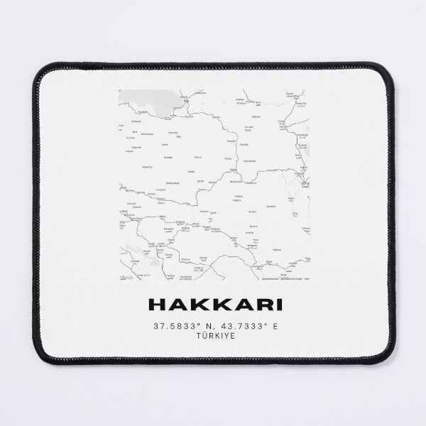 Item preview, Minimalist Hakkari Map – Bold Black & White Mountain City Art designed and sold by RM-Journey.