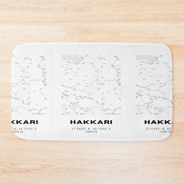 Item preview, Minimalist Hakkari Map – Bold Black & White Mountain City Art designed and sold by RM-Journey.