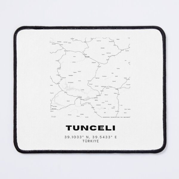 Item preview, Minimalist Tunceli Map – Eastern Anatolia Black & White Art Print designed and sold by RM-Journey.