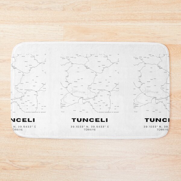 Item preview, Minimalist Tunceli Map – Eastern Anatolia Black & White Art Print designed and sold by RM-Journey.