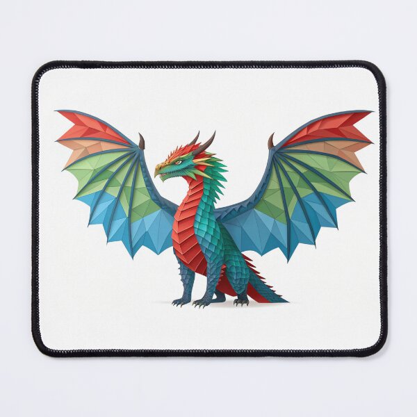 Item preview, Colorful low-poly dragon with vibrant wings designed and sold by elkuni.