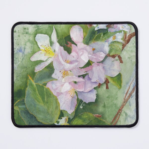 Item preview, Apple Blossoms, watercolor on Masa designed and sold by The Elderberry Blossom.