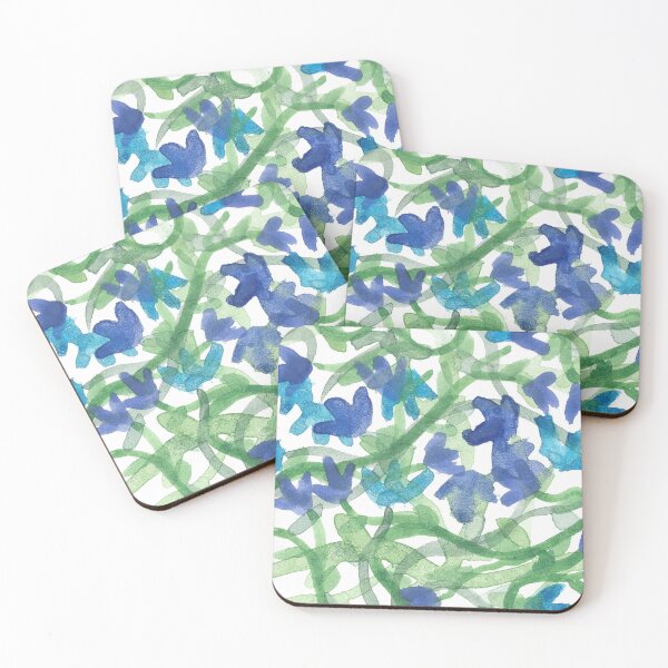 Item preview, Tangle of Blue Blossoms 1 - Abstract Floral Watercolor designed and sold by GenAumonier.