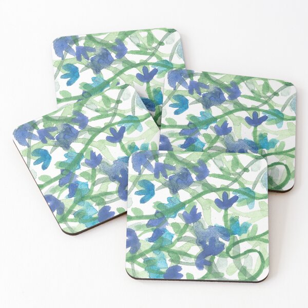 Item preview, Tangle of Blue Blossoms 2 - Abstract Floral Watercolor designed and sold by GenAumonier.