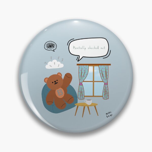 Item preview, Mentally Checked Out – Mono Bear Mood Art ( Blue Background ) designed and sold by mintmono-studio.