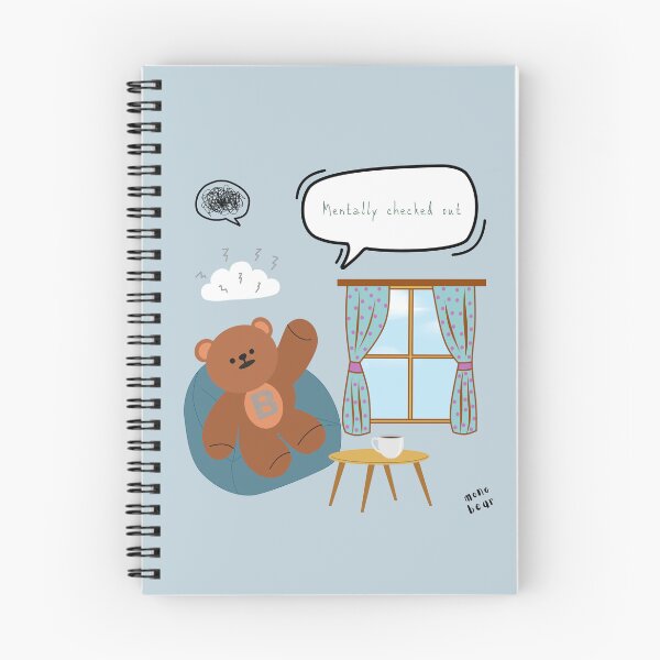 Item preview, Mentally Checked Out – Mono Bear Mood Art ( Blue Background ) designed and sold by mintmono-studio.