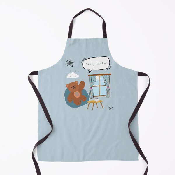 Item preview, Mentally Checked Out – Mono Bear Mood Art ( Blue Background ) designed and sold by mintmono-studio.