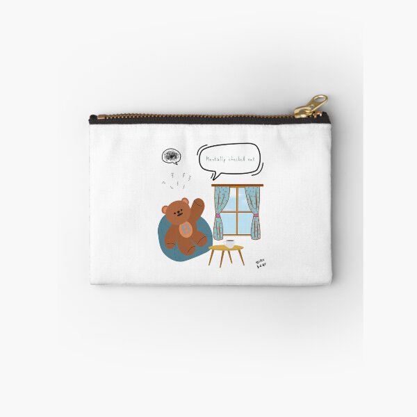 Item preview, Mentally Checked Out – Mono Bear Mood Art ( White / Transparent ) designed and sold by mintmono-studio.