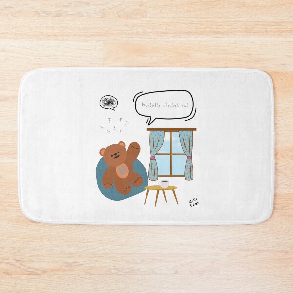 Item preview, Mentally Checked Out – Mono Bear Mood Art ( White / Transparent ) designed and sold by mintmono-studio.