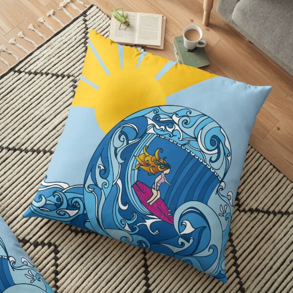 Surfer Girl Floor Pillow