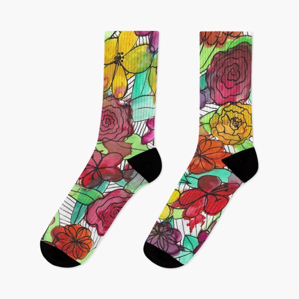 Item preview, Chaotic Flower Garden - Watercolor and Ink Florals designed and sold by GenAumonier.