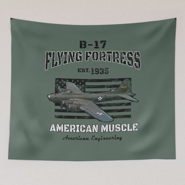 Item preview, B-17 Flying Fortress "American Muscle" WWII Bomber Airplane Vintage designed and sold by RealPilotDesign.