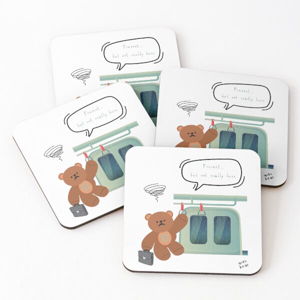 Item preview, Present, But Not Really Here – Mono Bear Subway Mood ( White /Transparent ) designed and sold by mintmono-studio.