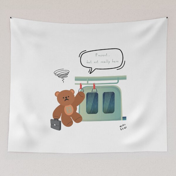 Item preview, Present, But Not Really Here – Mono Bear Subway Mood ( White /Transparent ) designed and sold by mintmono-studio.