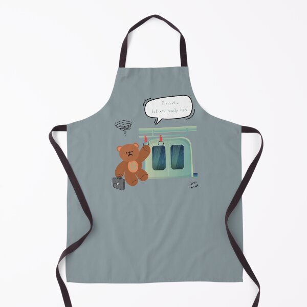 Item preview, Present, But Not Really Here – Mono Bear Subway Mood ( Gray Background ) designed and sold by mintmono-studio.