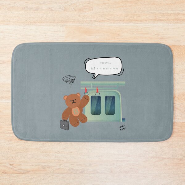 Item preview, Present, But Not Really Here – Mono Bear Subway Mood ( Gray Background ) designed and sold by mintmono-studio.