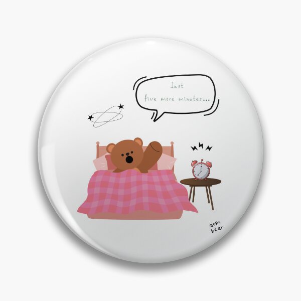 Item preview, Just Five More Minutes – Lazy Bear Morning Mood ( White / Transparent ) designed and sold by mintmono-studio.