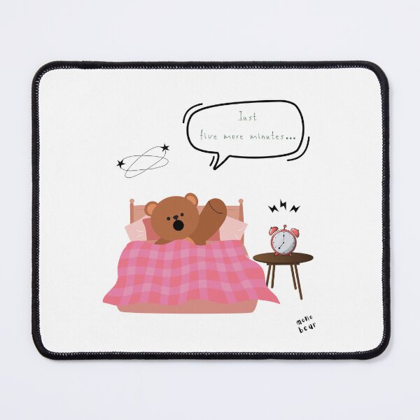 Item preview, Just Five More Minutes – Lazy Bear Morning Mood ( White / Transparent ) designed and sold by mintmono-studio.