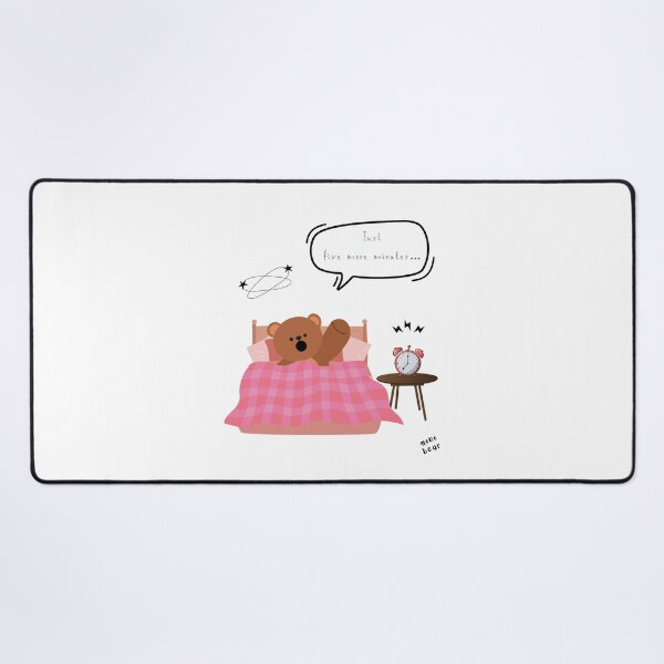 Item preview, Just Five More Minutes – Lazy Bear Morning Mood ( White / Transparent ) designed and sold by mintmono-studio.