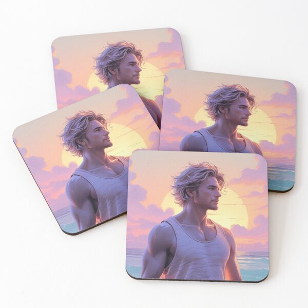 Item preview, Sunset Surfer: Pastel Waves, Golden Glow designed and sold by Dew's.