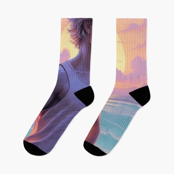 Item preview, Sunset Surfer: Pastel Waves, Golden Glow designed and sold by Dew's.