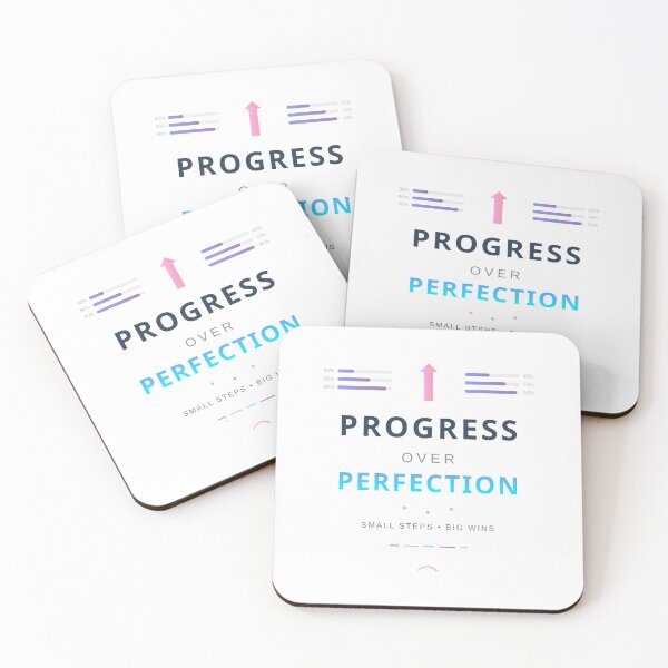 Item preview, Progress Over Perfection - Growth Mindset Motivational Design designed and sold by Pickmash.