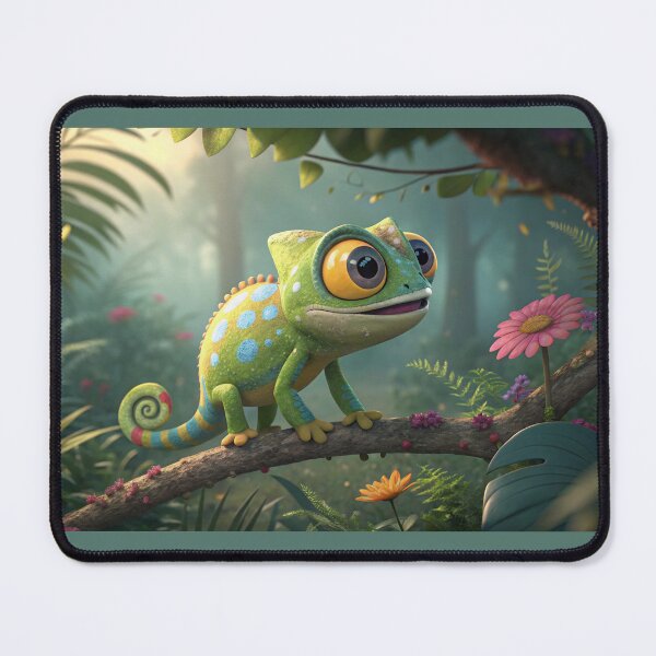 Item preview, Cute Cartoon Chameleon, 3d rendering designed and sold by elkuni.